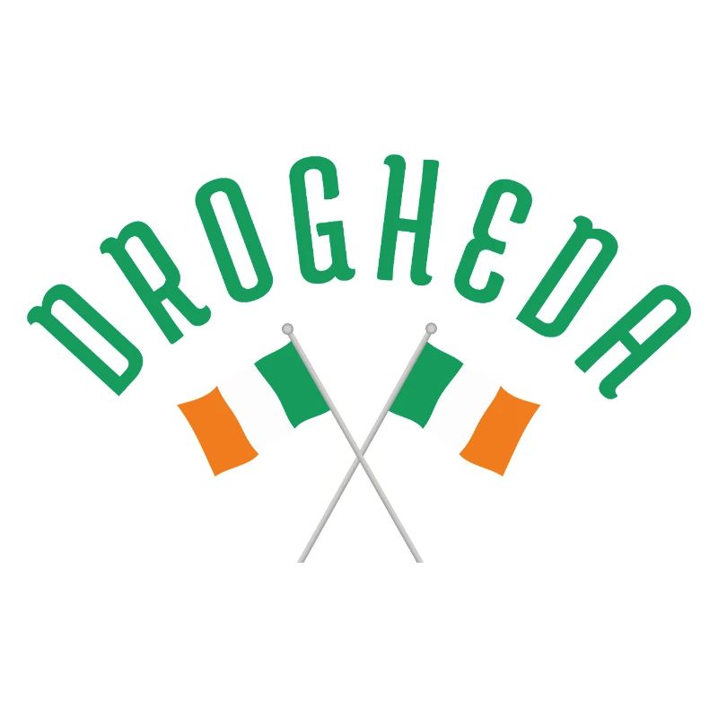 Drogheda Crossed Irish Flags Emblem
