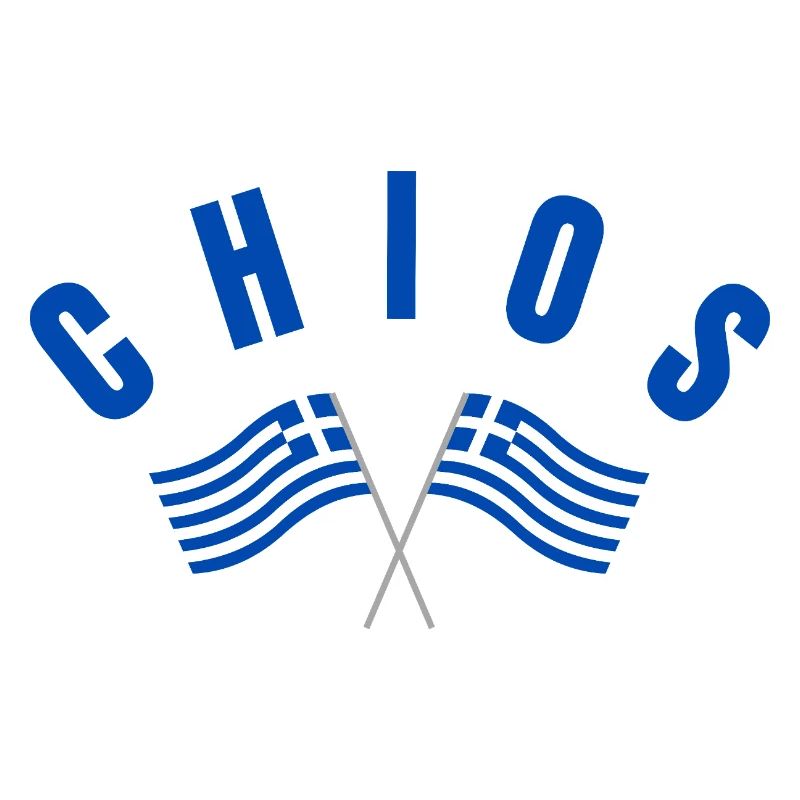 Chios Croisé des drapeaux grecs