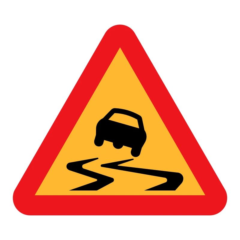Rutsch-Auto-Warnschild