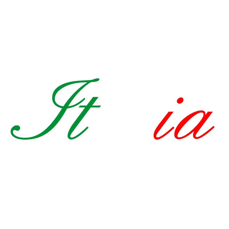 Italia écriture couleur drapeau