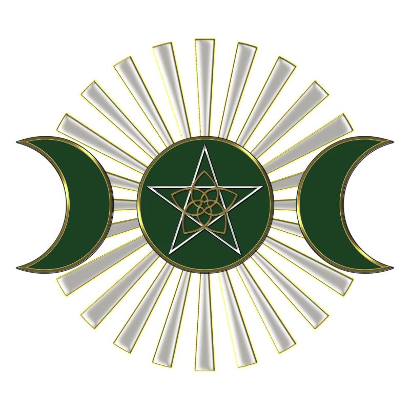 Lune - Pentagram - Vénus fleur - vert