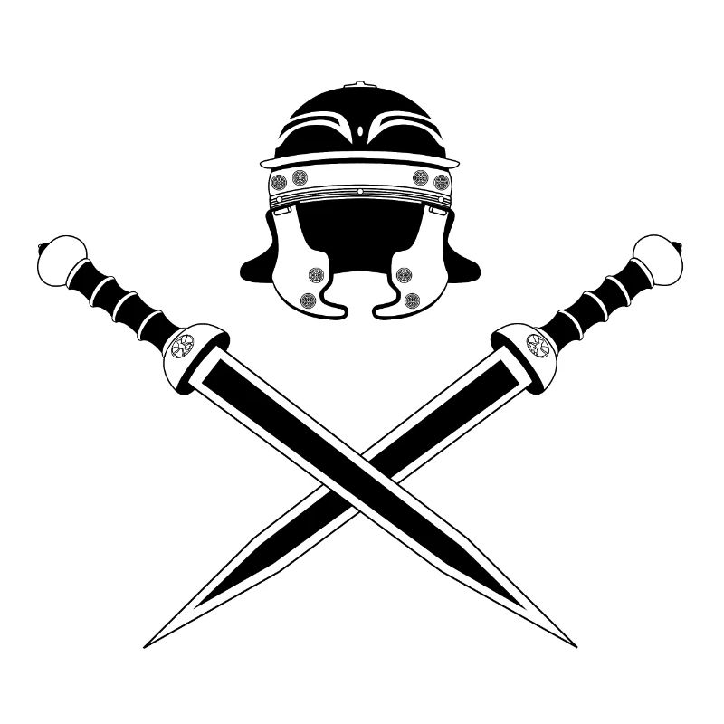 legionario romano, elmo e spade
