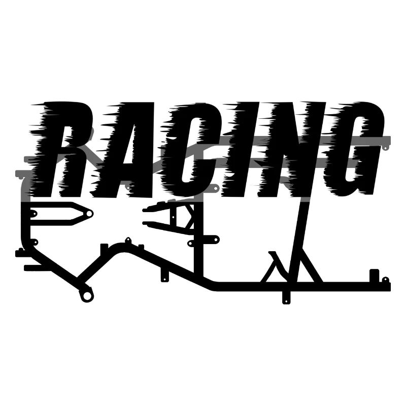 Kart frame with racing lettering