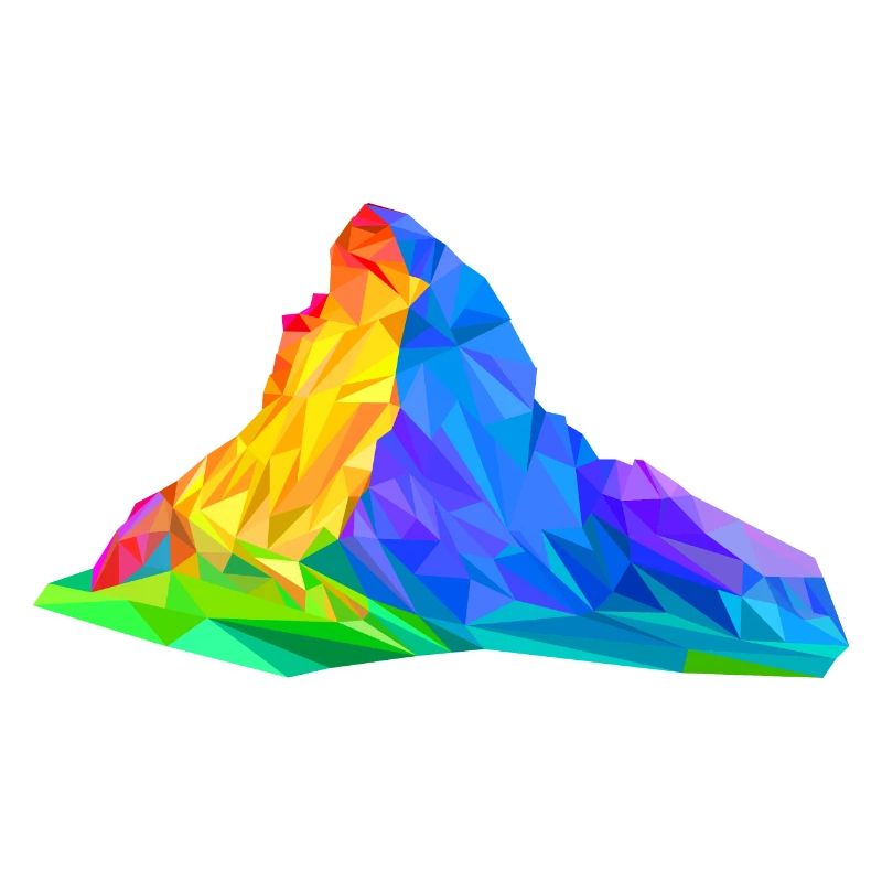 Matterhorn, Mountain, Colorful Triangles, Triangles, Alps