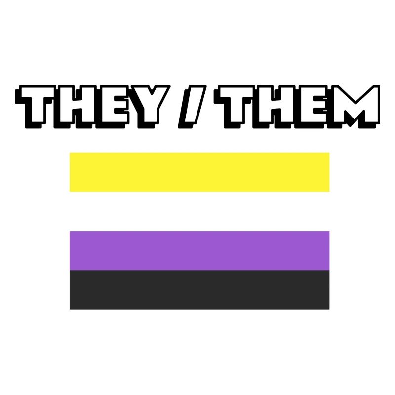 Ils eux Pronoms non binaires Drapeau