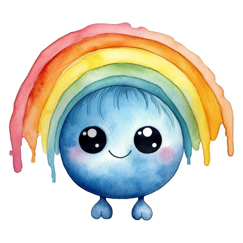 Rainbow Watercolor Drawing