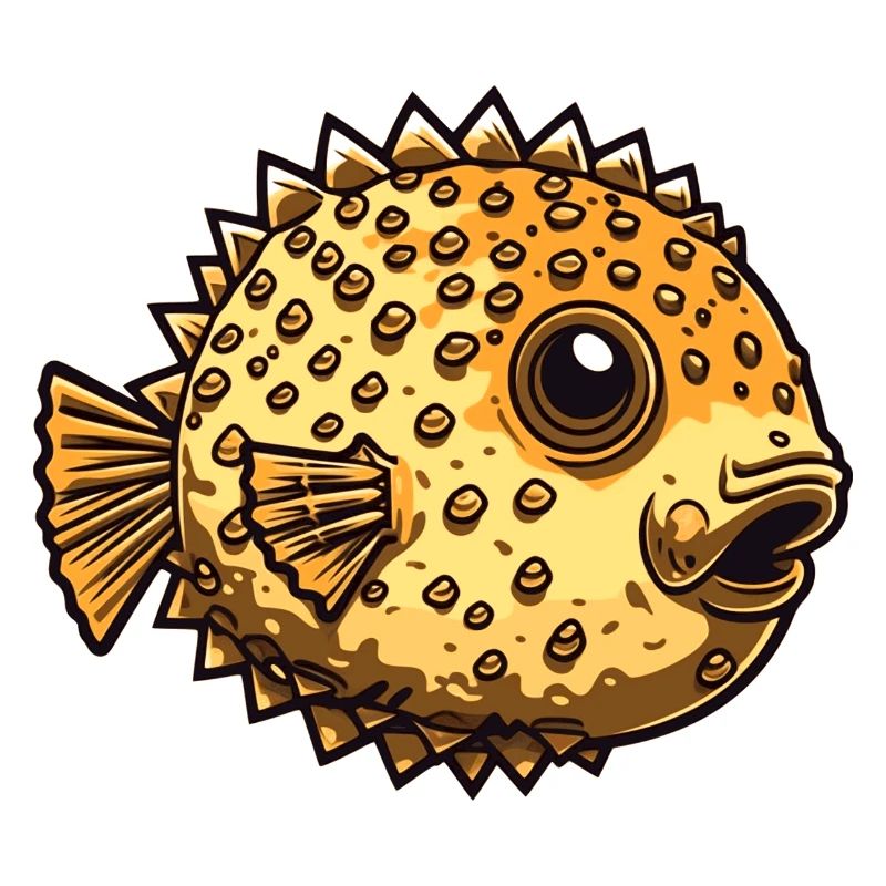 Le petit poisson-globe mignon toxique est gonflé