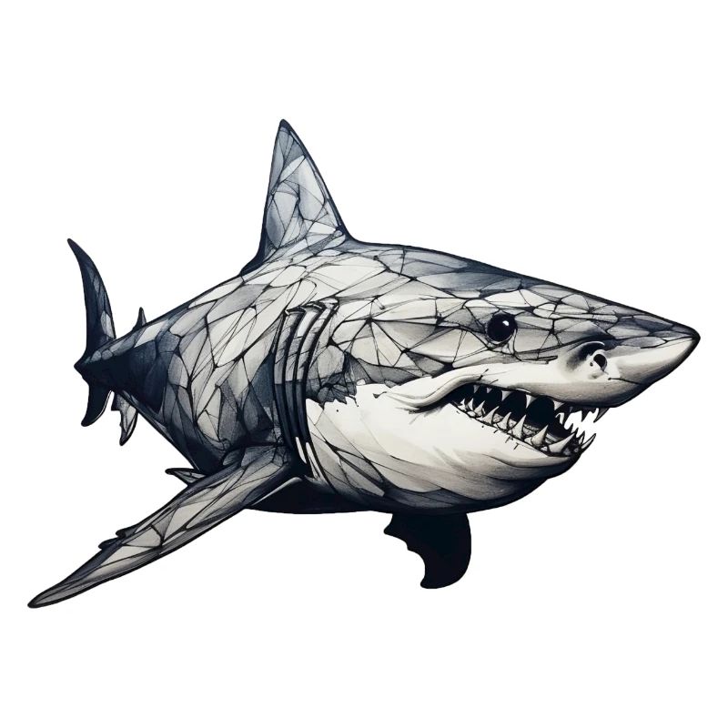 Shark geometrical drawing 1
