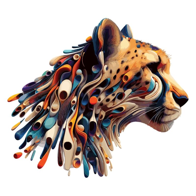 Guépard abstrait coloré