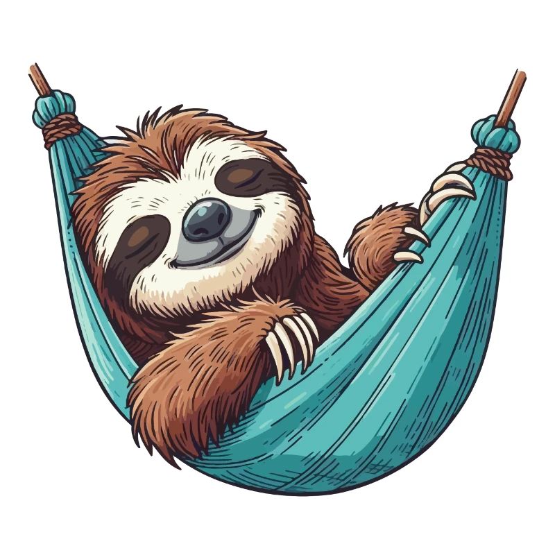Sloth sleeping in hammock pajamas