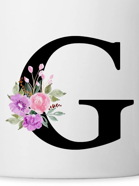Lila Blumenbuchstabe g
