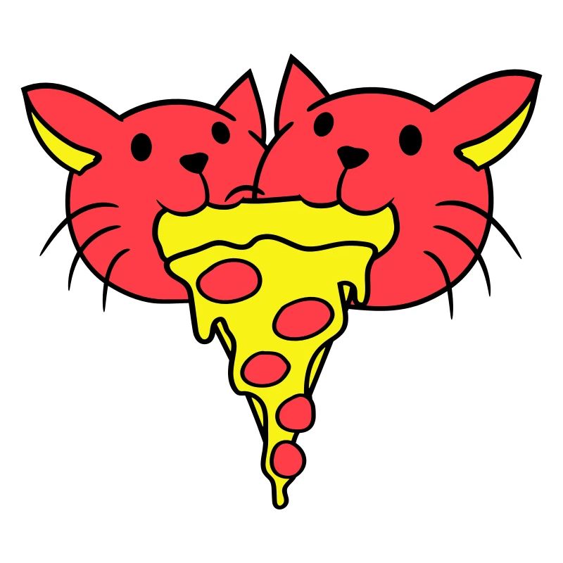 2 Chats Nourriture Salami Pizza Restauration rapide Hunger Team