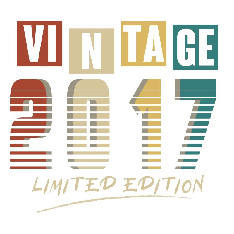 2017 Vintage 2017 born in 2017 anniversary. Year 2