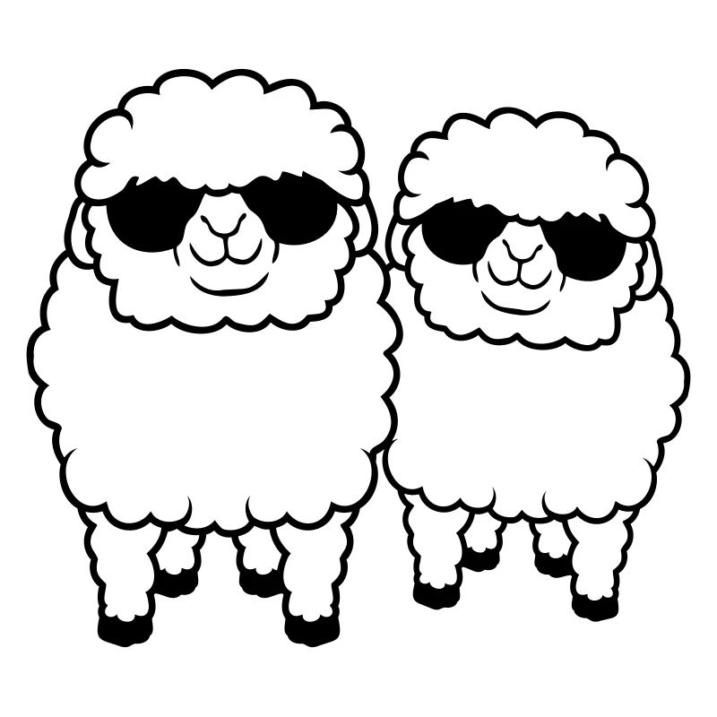2 Schafe Sonnenbrille Party Schäfchen Team Freunde