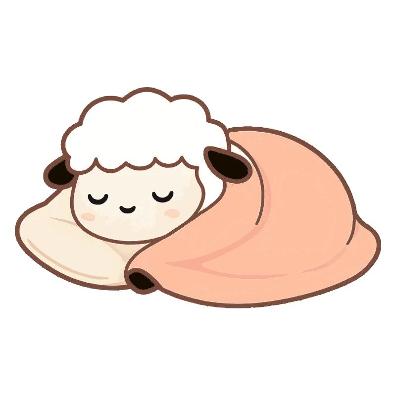 Sleeping Sheep with Pillow – gentle, calm