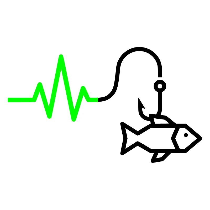 ECG Heart Rate Fish Hook Outline