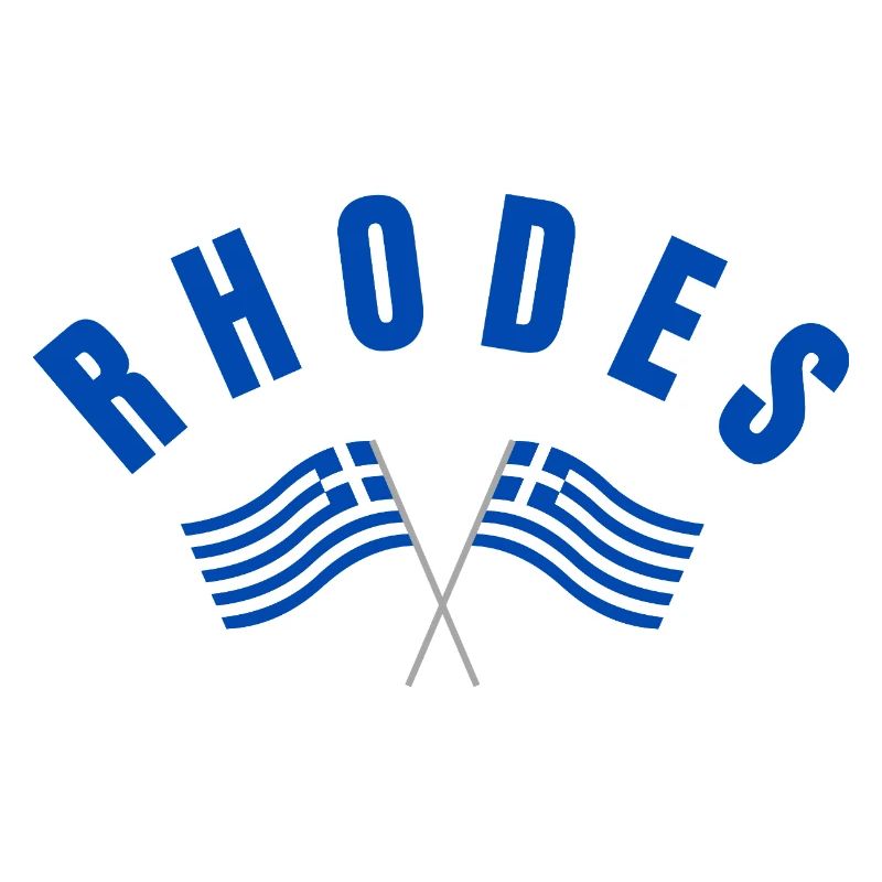 Drapeaux grecs de Rhodes croisés