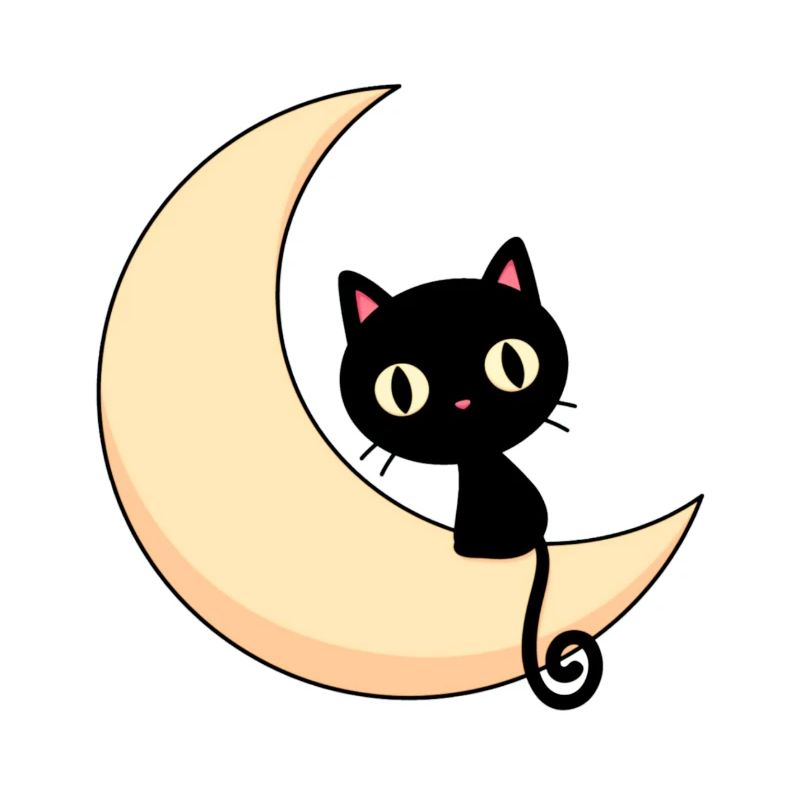 doux chat sur lune,chat,mond