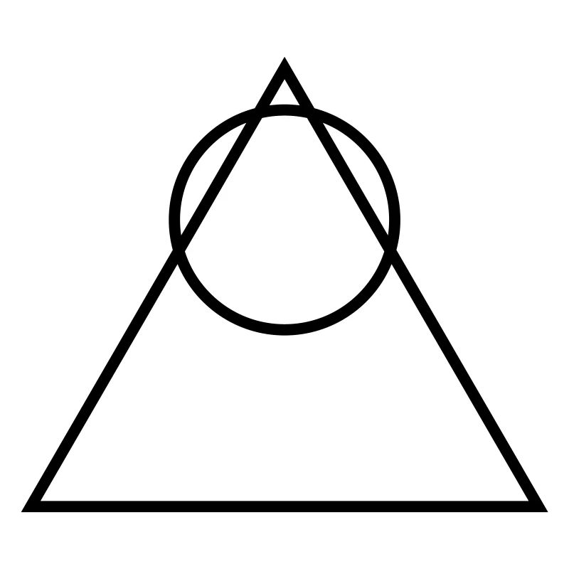 Triangle avec pyramide circulaire