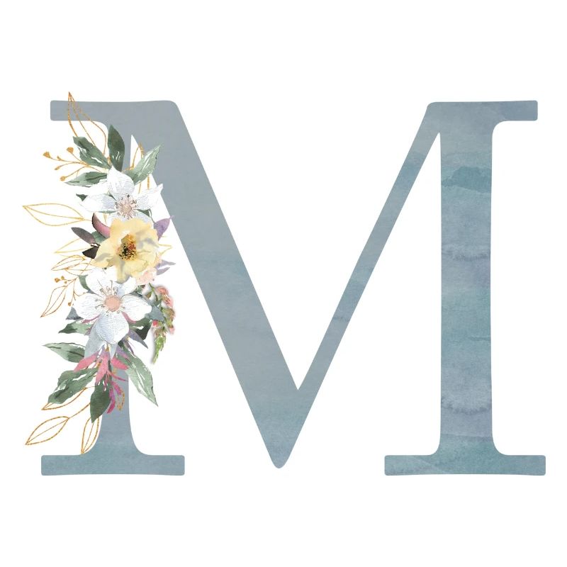 Spring Flowers Monogram M