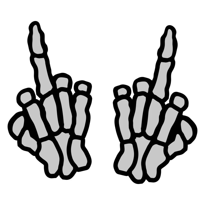 2 hands bone middle finger