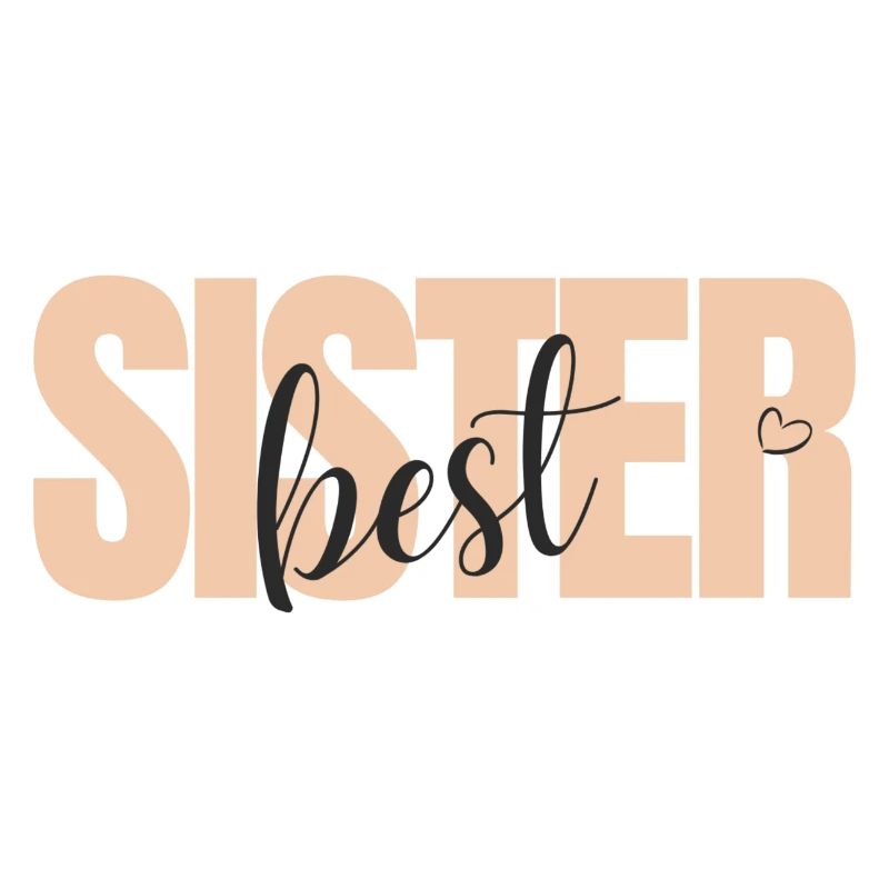 Beste Schwester Best Sister mit Herz Geschenkidee