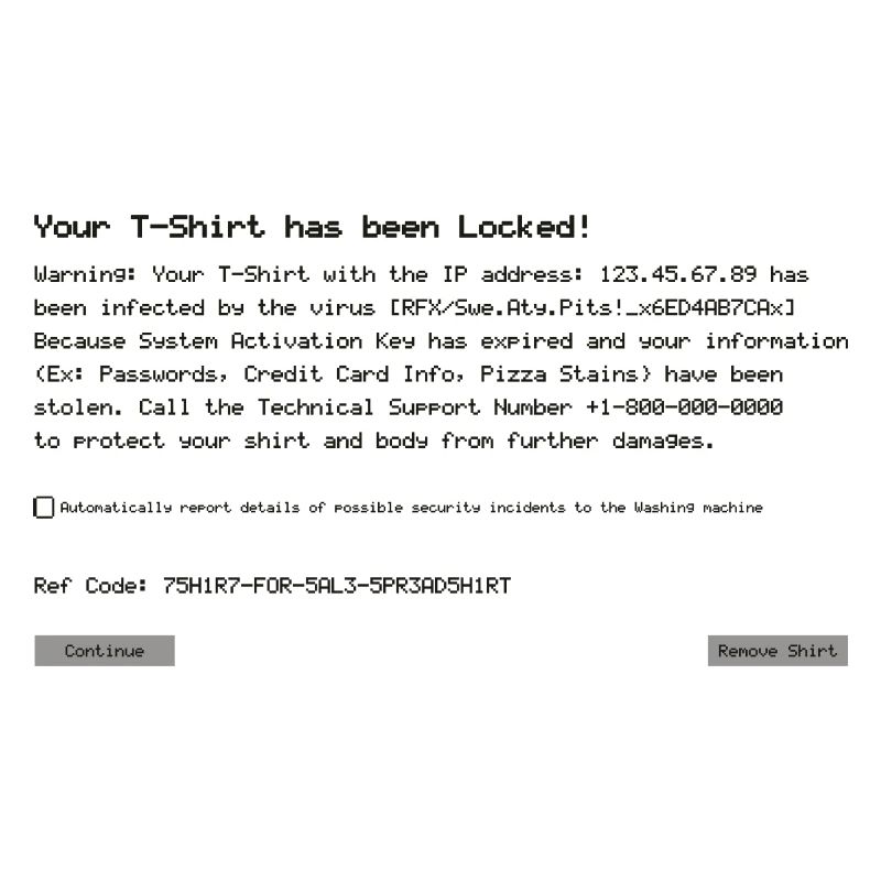 Virus Error Computer Shirt Citation drôle