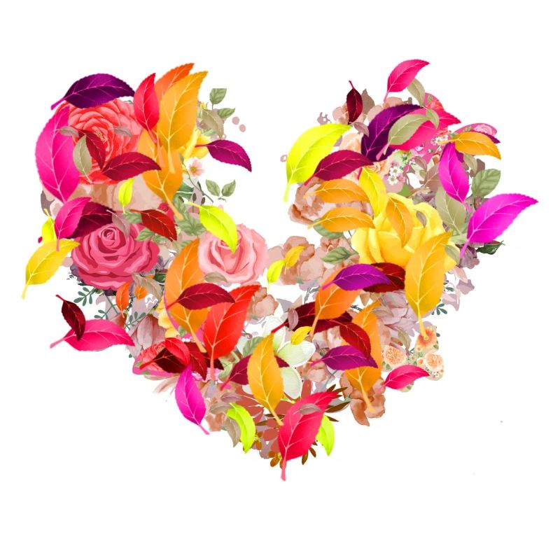 Ffleurs,Cœur,Cœur de fleur,Fleurs,Feuilles