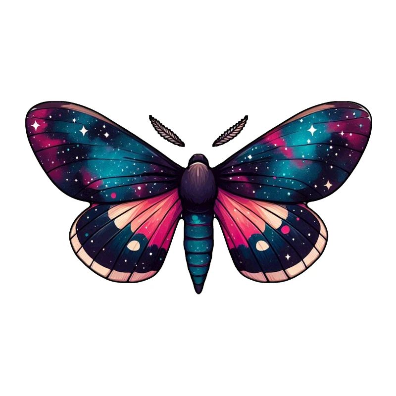 Night Sky Moth - Cosmic Celestial Nebula Space