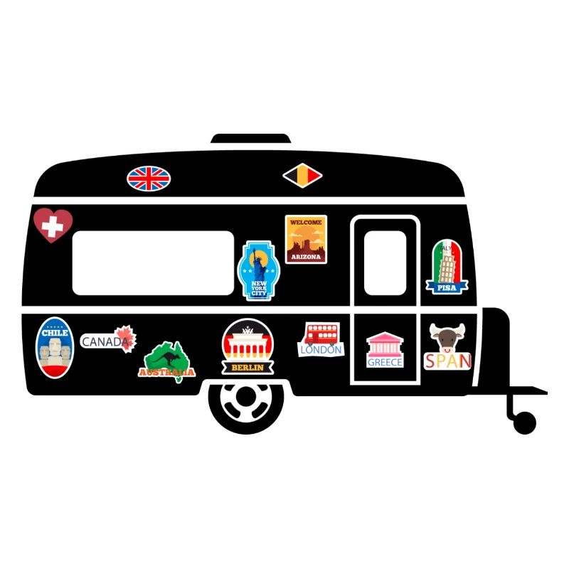 Caravane avec stickers