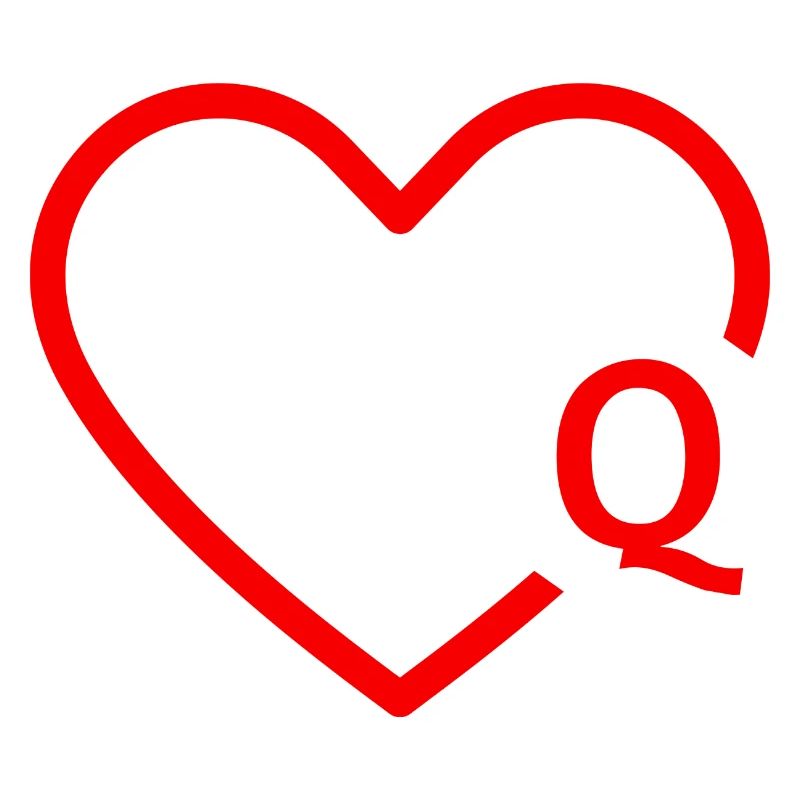 Buchstabe Q Rotes Herz
