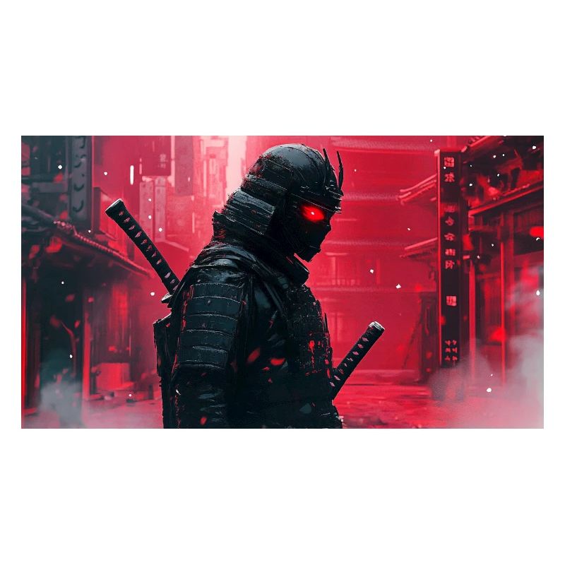 Schwarzer futuristischer Samurai