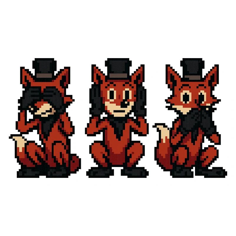 Fuchs im Style der 3 Affen