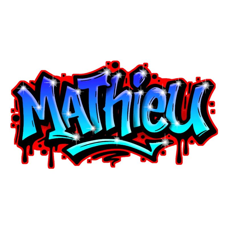 Mathieu Graffitidruckbarer Name Urban Blue