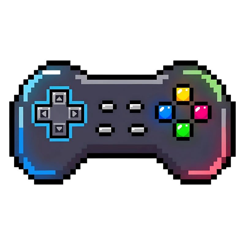 Retro-Gamepad Neon-Pixelstil
