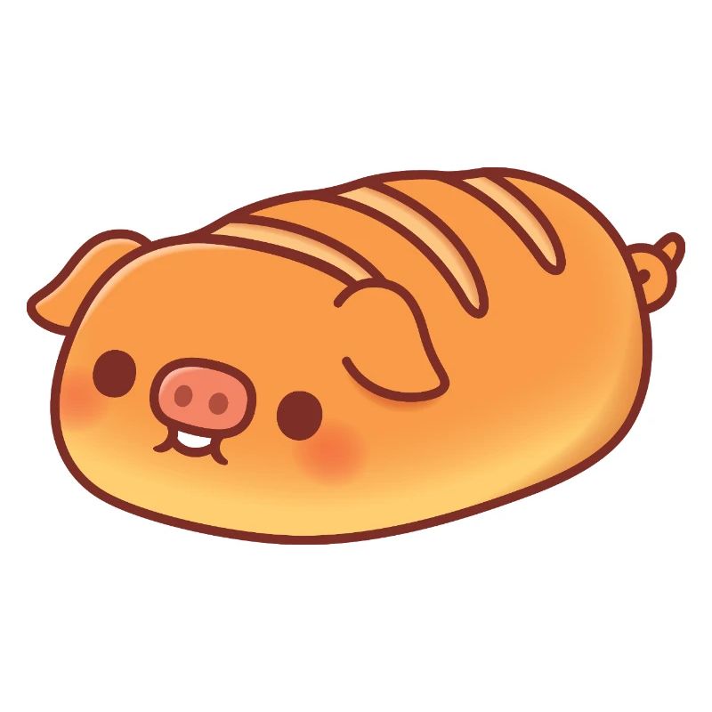 Cute Pig Baguette Bread Loaf