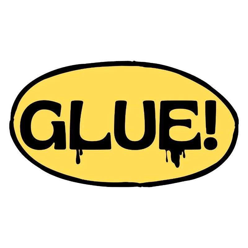 Glue! Yellow adhesive logo