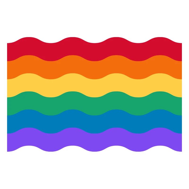 Wavy rainbow gay pride flag