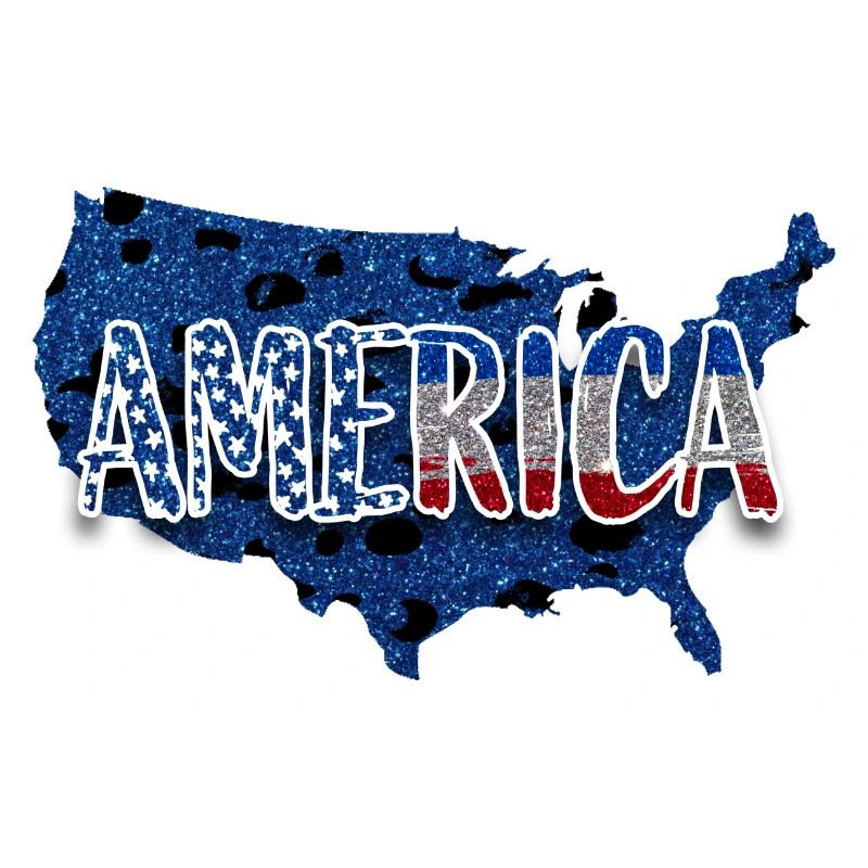 USA Map Glitter
