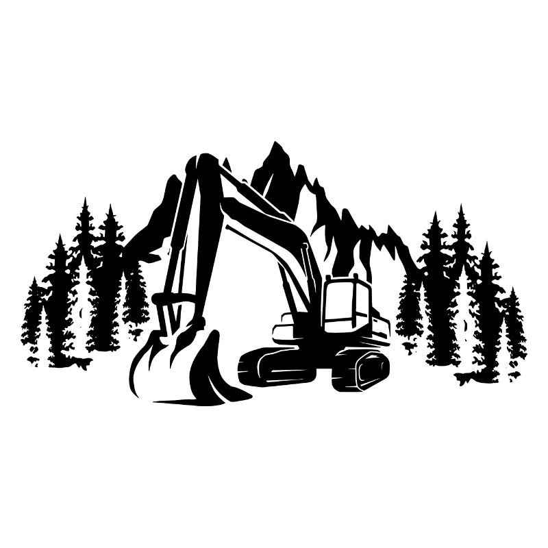 Bergwald Gift Excavator Driver Silhouette