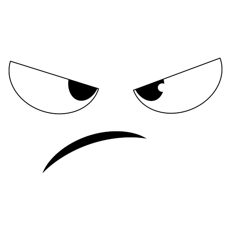 Grumpy Face für hellen Stoff