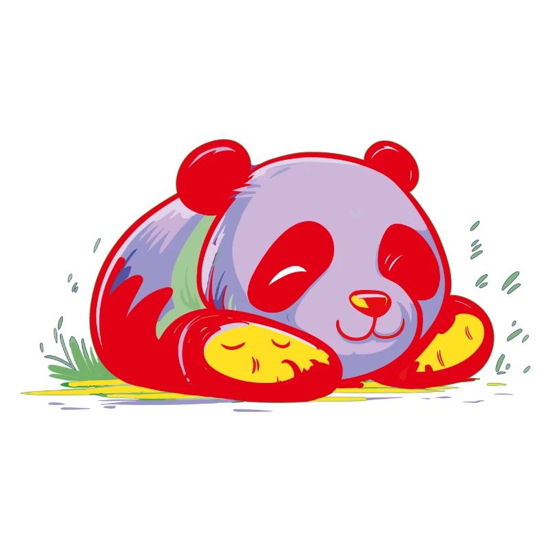 Schlafender bunter Panda Bär