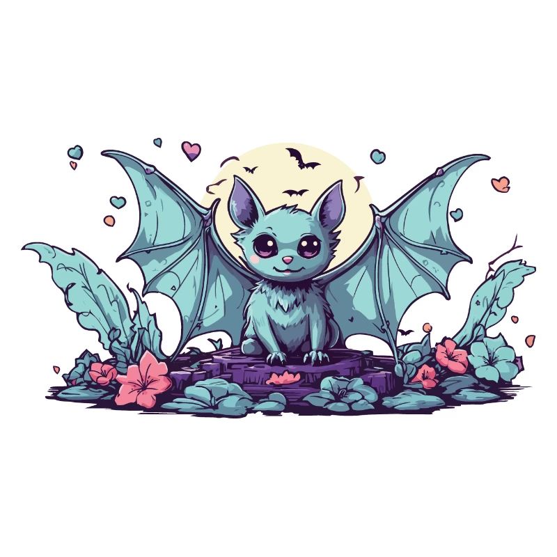 Kawaii Goth chauve-souris Pastel Halloween Design