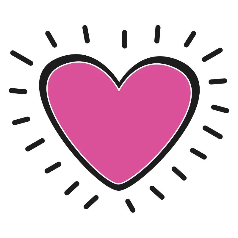 Das scheinende Herz voller Lebensfreude in pink