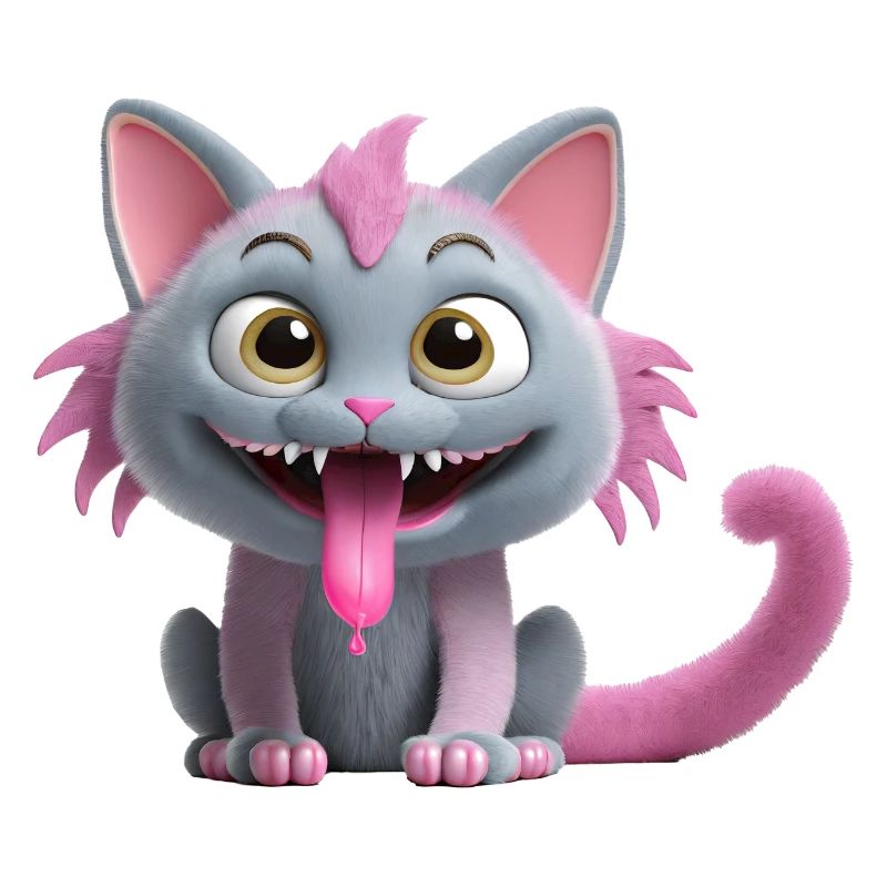 Chat monstre effrayant et mignon