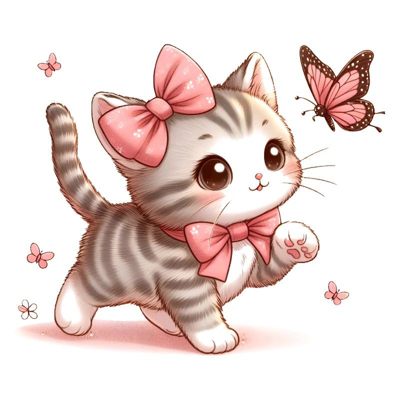 Cat with butterfly