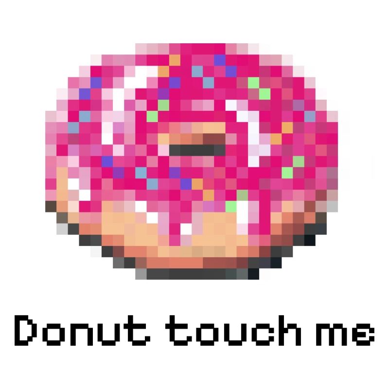 Donut touch me pixel drôle noir