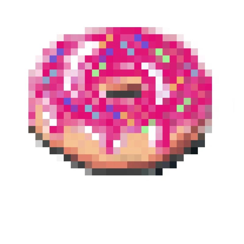 Donut, touche-moi blanc, pixel drôle