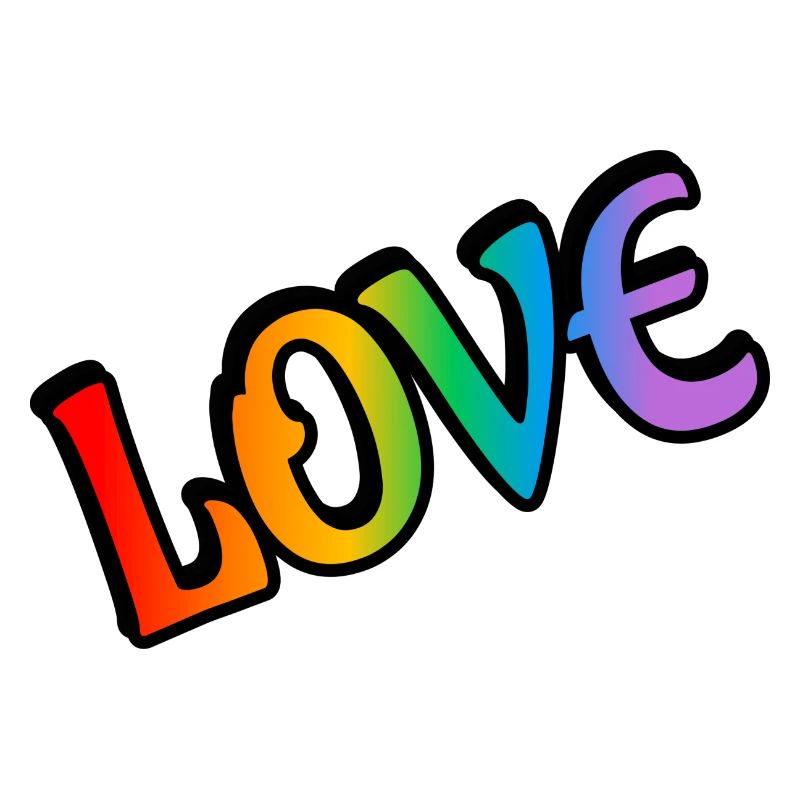 Amour arc-en-ciel rétro