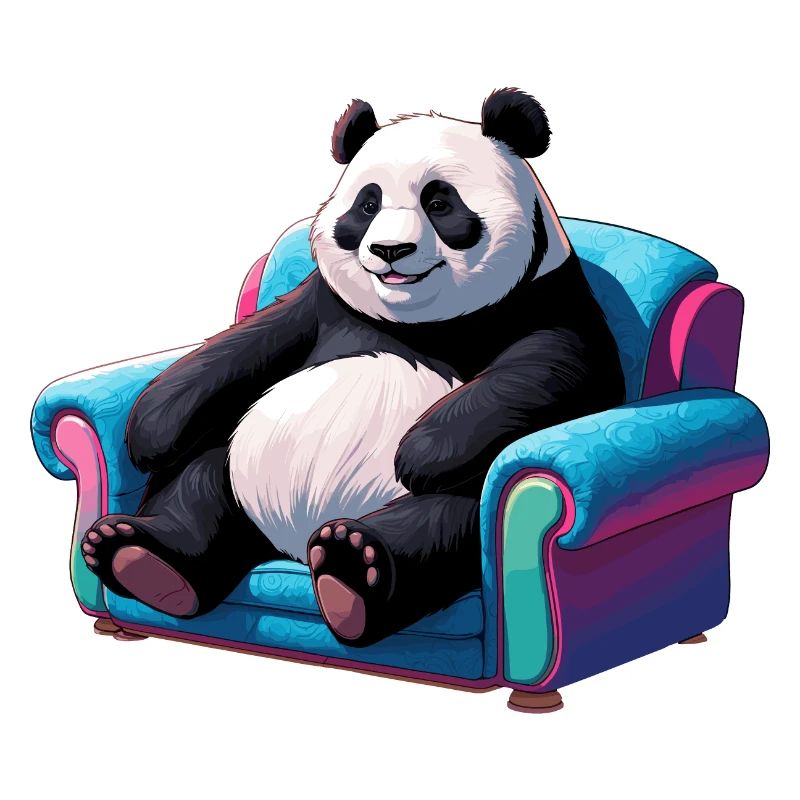 Panda cool sur le canapé